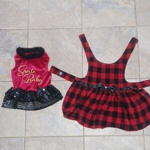 Red/Black Plaid/Santa Baby Dog Dresd buy The Santa Baby.Get The Other Free